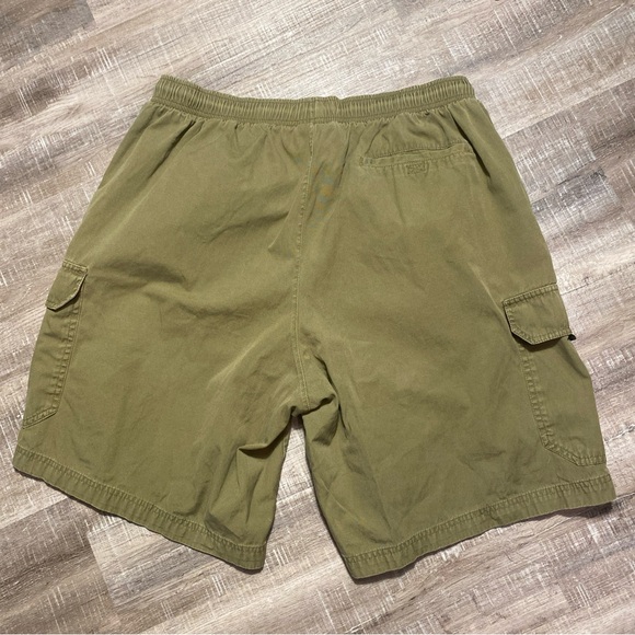 Nike Cotton Cargo Shorts Army Green Orange Swoosh Size Large 10in Inseam - Picture 5 of 6